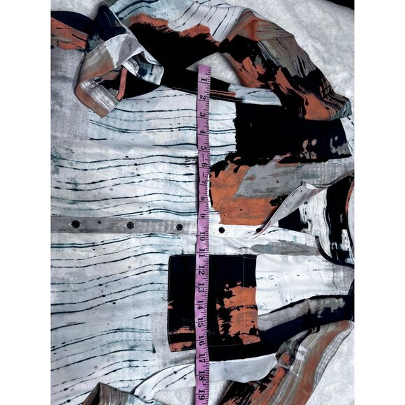 Mossimo Colorful Abstract Print Button-Down Shirt By women size M - Picture 5 of 6